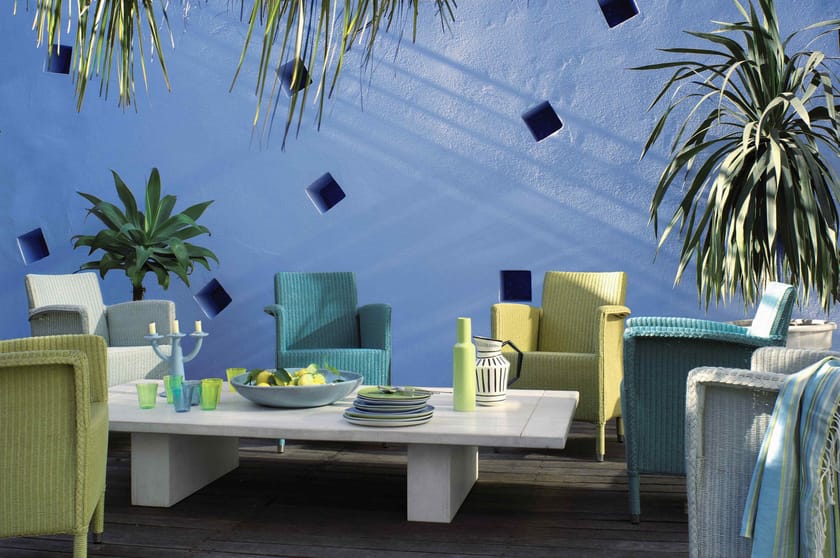 DOVILE Lloyd loom garden chair with armrests By Vincent Sheppard