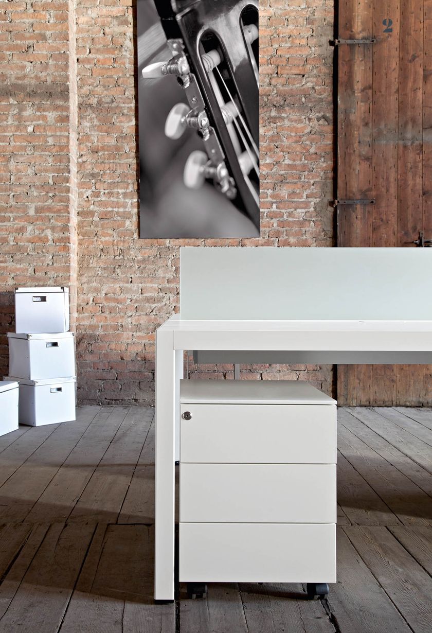 Metal office drawer unit with castors with lock DRAWERS By