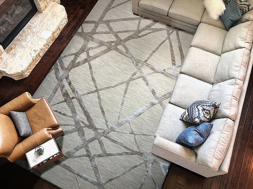 AURUM Rectangular polyester rug By De Dimora
