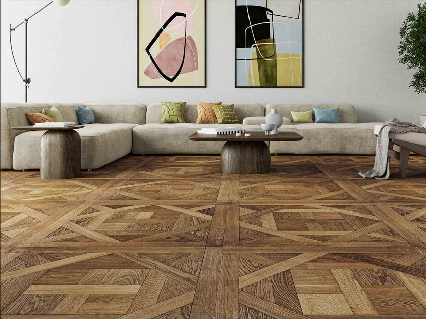 Lot De Parquet Contrecollé Chêne Fumé Huilé - Dalles 85x85 Cm - Épaisseur 15 Mm - Déstockage