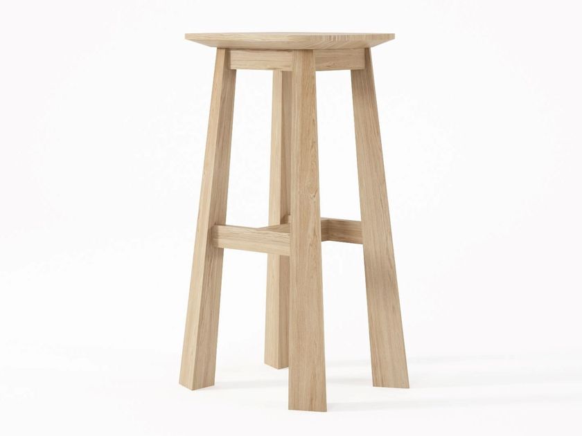 EAST Rectangular solid wood counter stool with footrest By KARPENTER ...