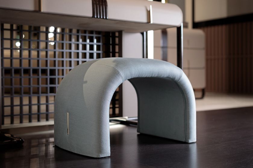 ECLIPSE Upholstered rectangular fabric pouf By Turri | design Andrea Bonini