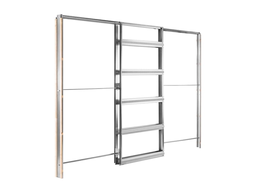 ECLISSE Unilateral Pocket door system for two doors sliding into one