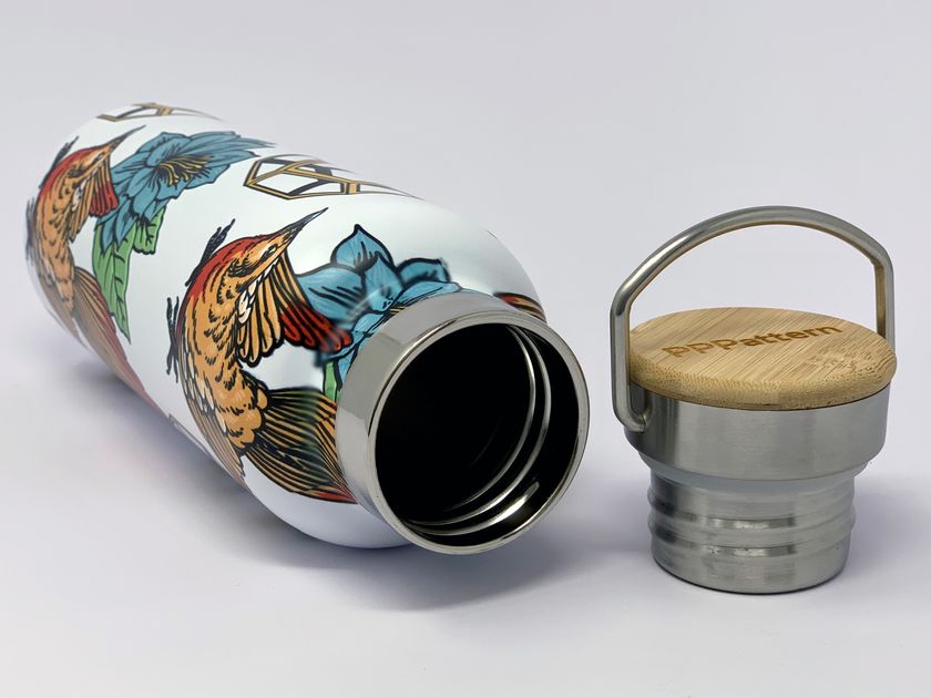 Borraccia Isotermica Acciaio Inox 500ml, Stampa Tigre Art G1110, Mantiene Freddo 24h E Caldo 12h, Prodotta In Francia