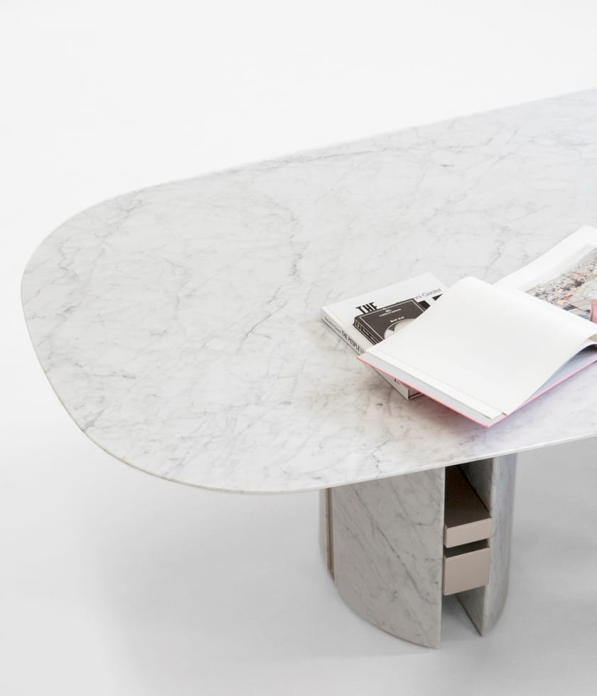 ERCOLE by Capital Collection - Tavolo da soggiorno ovale in marmo - 6