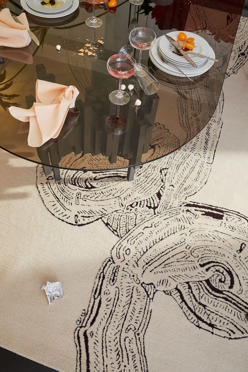 EUPHORBIA TOP-KNOT by cc-tapis - Tappeto rettangolare fatto a mano in lana Himalayana - 3