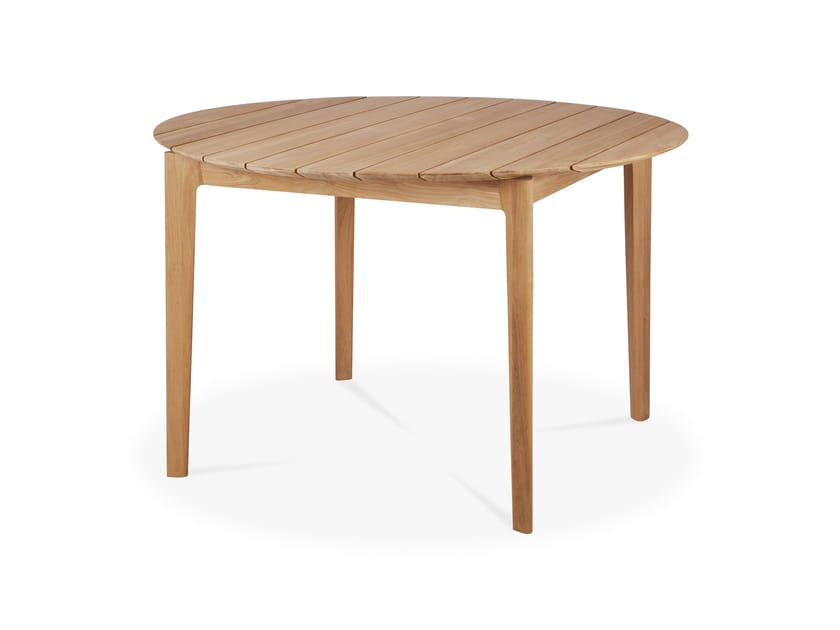 TEAK BOK Round teak garden table By Ethnicraft design Alain Van Havre