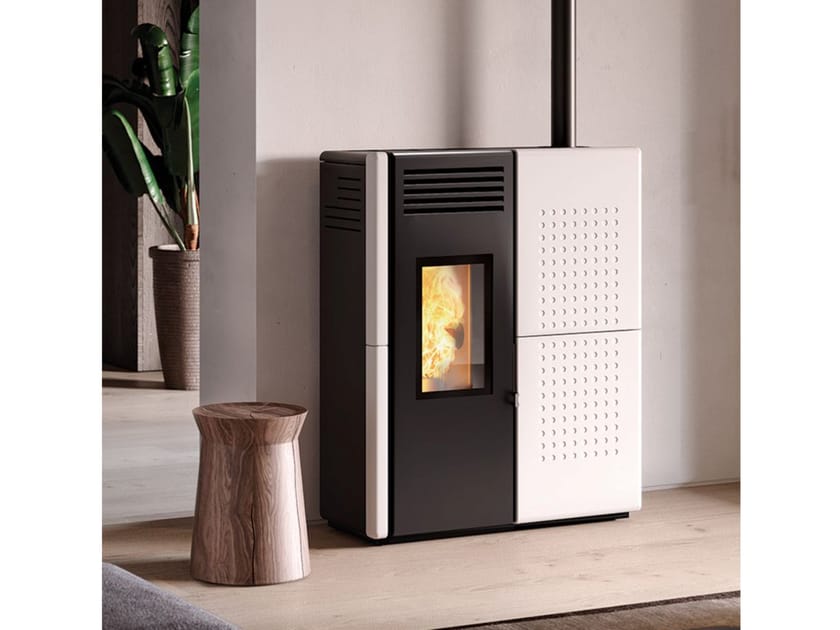 FENDOR by CAMINETTI MONTEGRAPPA - Stufa a pellet in acciaio e maiolica - 2