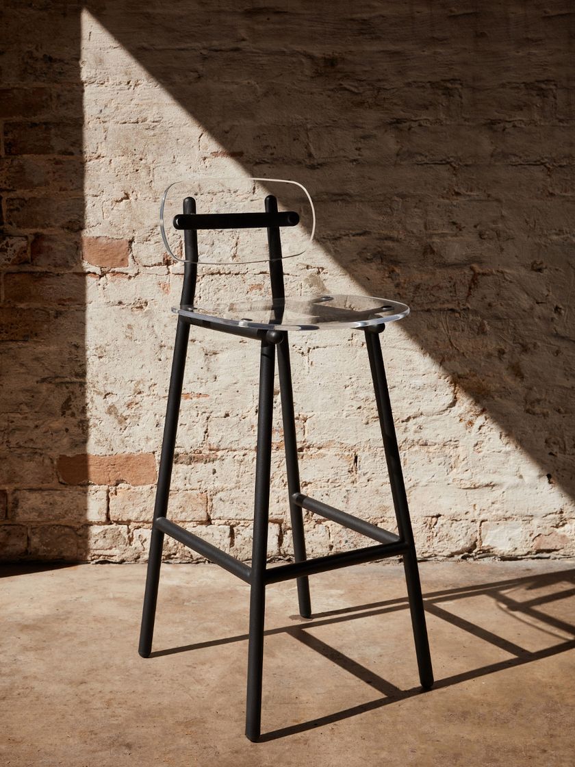 FENSTER High acrylic stool with back By DesignByThem | design Sarah ...