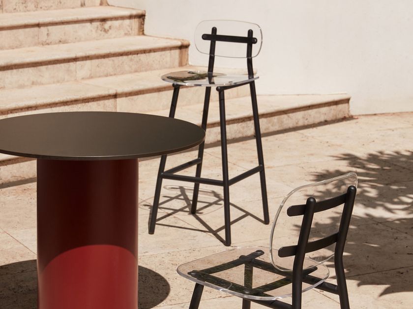 FENSTER High acrylic stool with back By DesignByThem | design Sarah ...