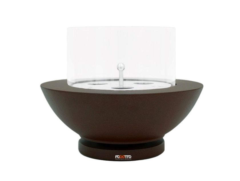 Caminetto Da Tavolo Rotondo A Bioetanolo JHY DESIGN – 16x26,5 Cm, In Metallo E Vetro, Senza Fumo, Per Interni Ed Esterni