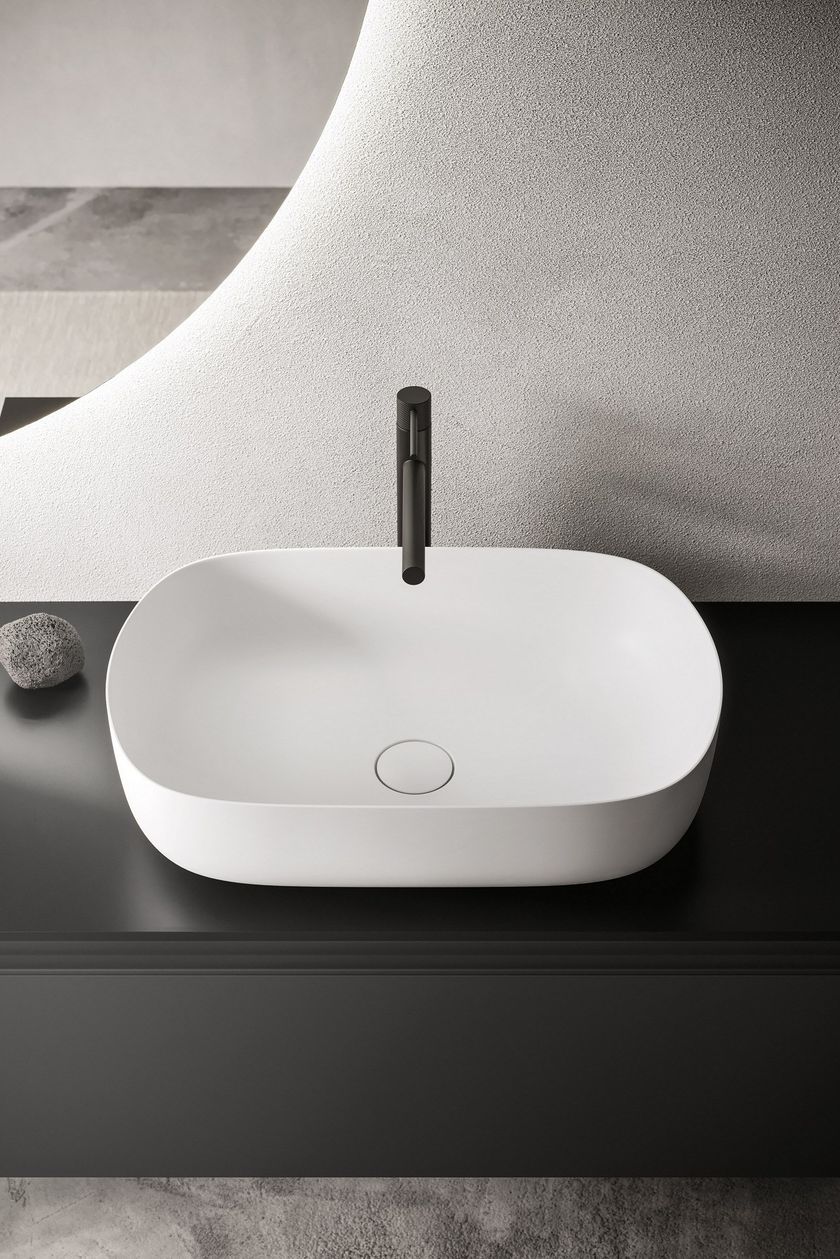 Mobile da bagno con lavabo, mod. SIREX 100x45 cm Frassino Tea finitura