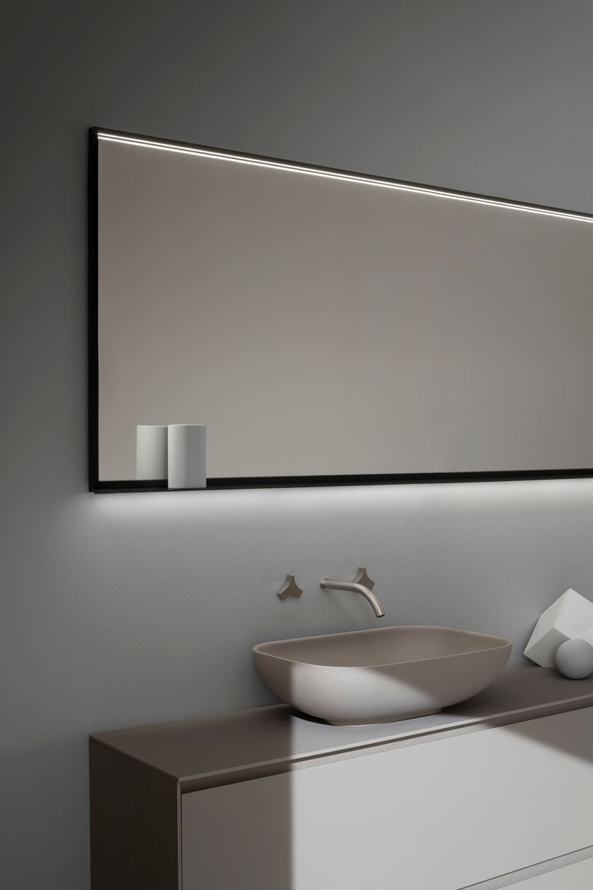 Ruomeng Specchio Rettangolare Da Parete Senza Cornice 48x30 Pollici (122x76 Cm) - Bordo Smussato 1cm, Per Bagno, Ingresso E Soggiorno, Con Viti