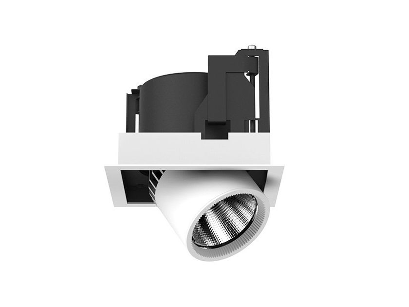 LED semi-inset adjustable aluminium spotlight FRAME M By LANZINI