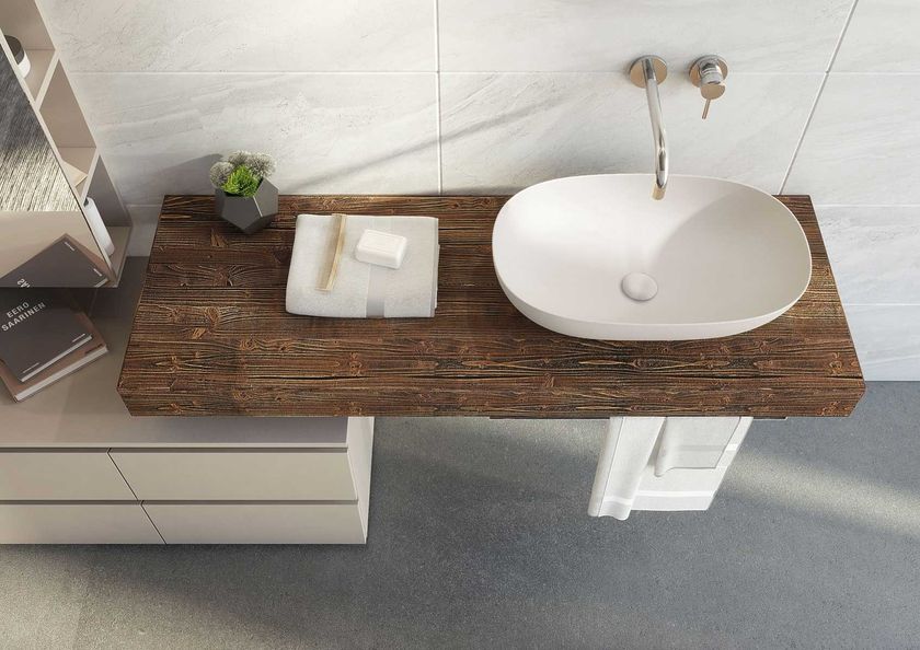 Vladon Set Mobile Bagno Aloha V2 Con Specchio LED – Bianco Opaco/Lucido E Dettagli Petrolio – 189x193x51 Cm – Made In Germany
