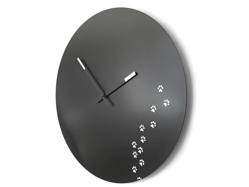 Puckator Orologio Da Muro Silenzioso - Gatto Nero "Feline Fine" - Design Stiloso Con Numeri Grandi, Batteria AA Non Inclusa