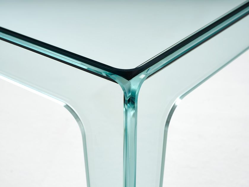 Low square float glass coffee table GHOST By EPÒNIMO design Alberto Colzani