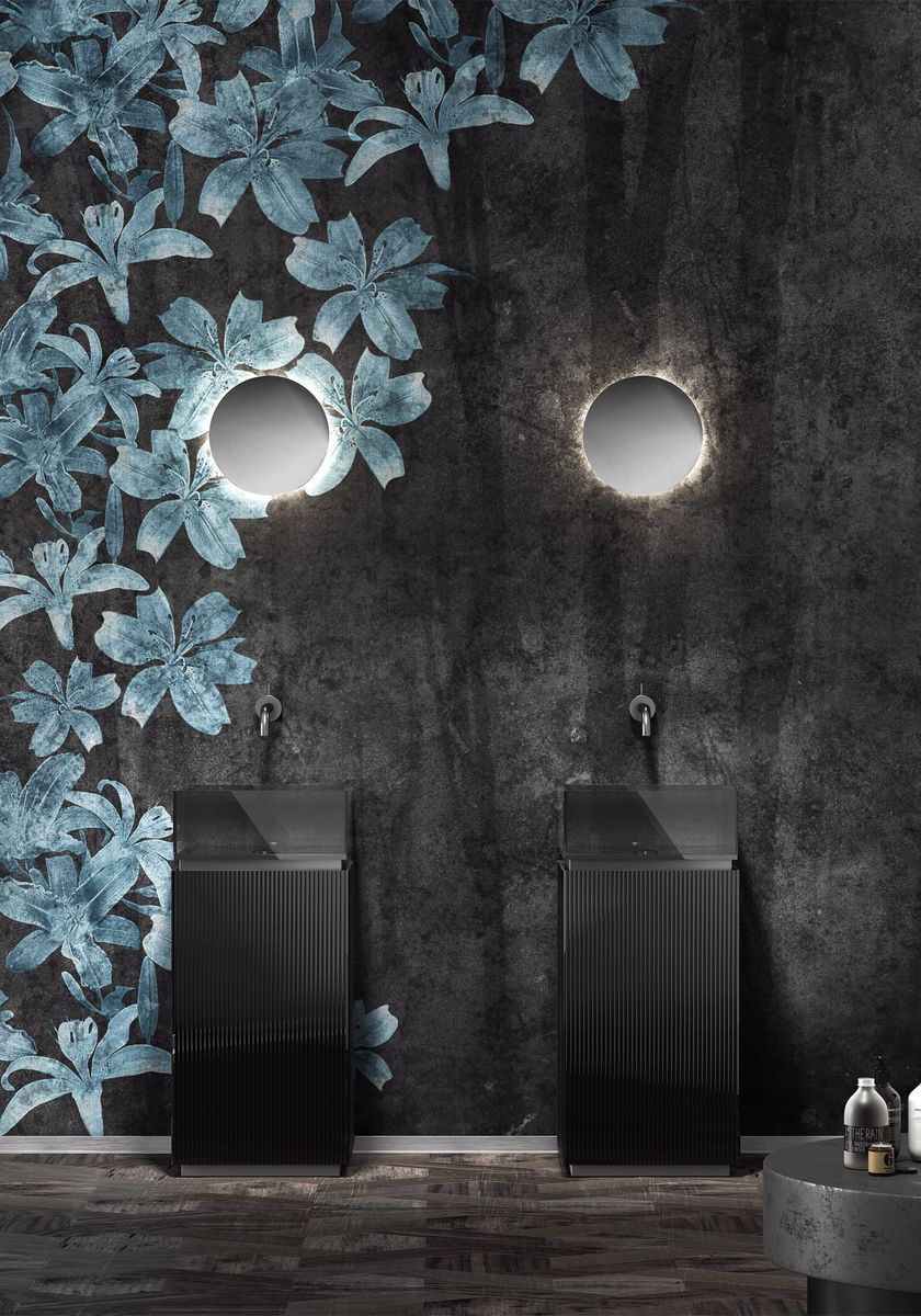 GLASS & PAPER Bathroom wallpaper with floral pattern By ARTELINEA