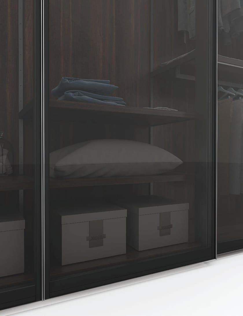 GLASS Wardrobe with sliding doors By JESSE