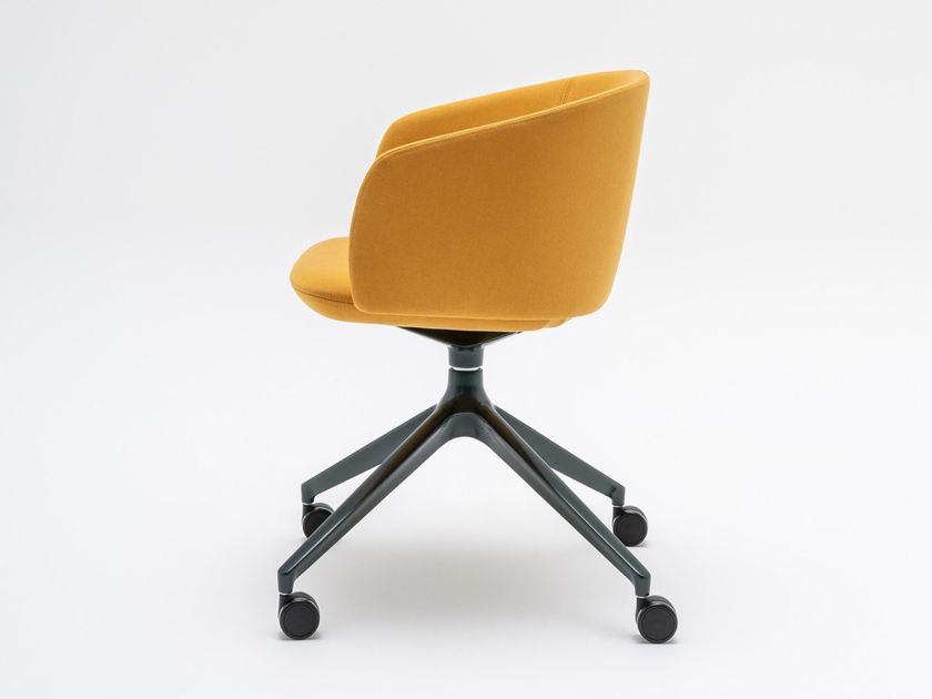 GRACE Swivel trestle-based fabric chair with castors By MDD | design ...