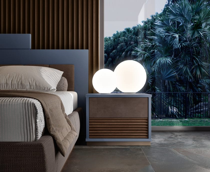 GRACE Leather bedside table By Caroti