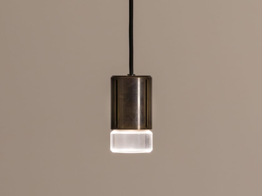 Brass and blown glass LED pendant lamp GREENWAY A1 By ADesignStudio