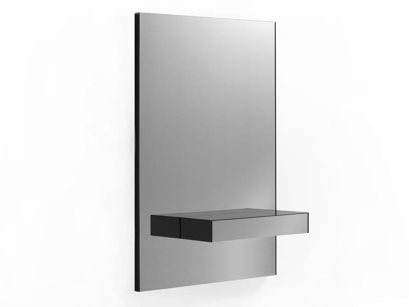 GREY Wall-mounted rectangular mirror with cabinet By Kendo Mobiliario |  design Francesc Rifé