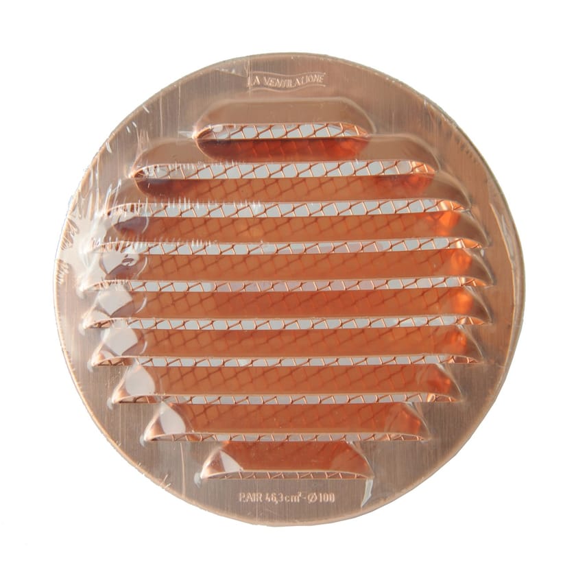 Griglia Di Ventilazione Tonda Da Incasso La Ventilazione - Rame, 115 Mm | Con Rete Antinsetto | Passaggio Aria 65 Cm&sup2;