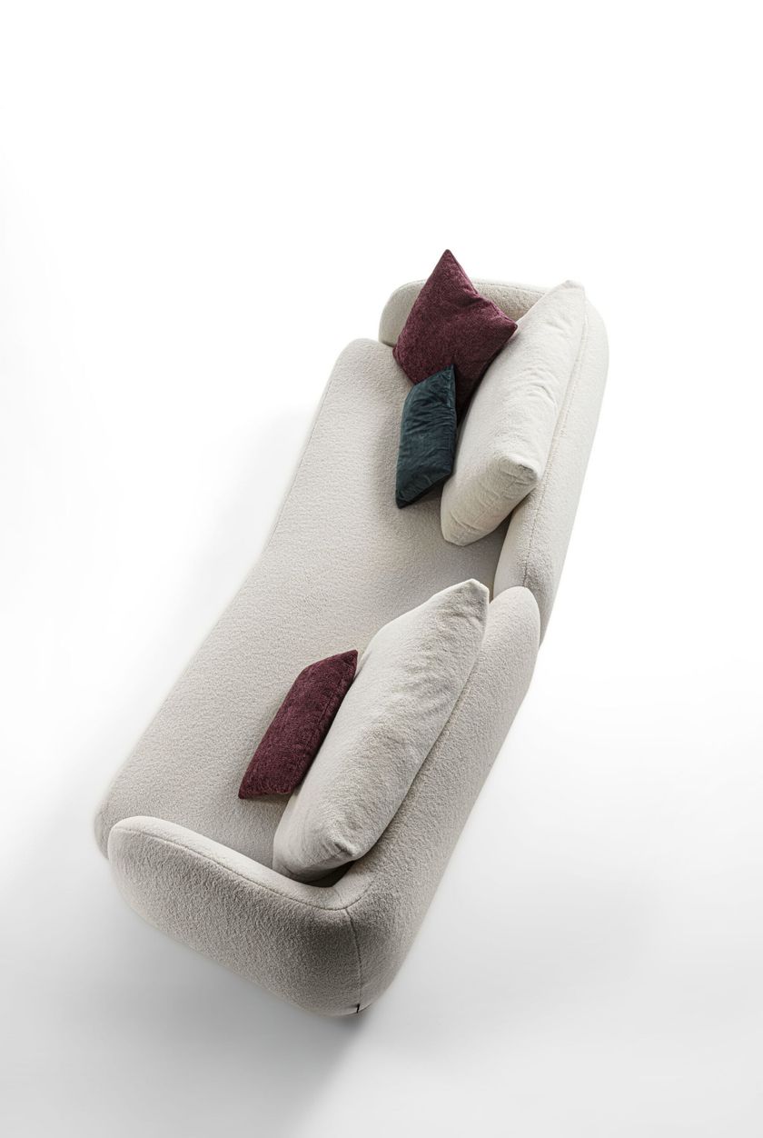 DUEPUNTOZERO Curved fabric sofa with removable cover By Gruppo Fox