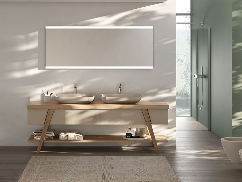 FRATINO FRA01 Mobile lavabo da terra in legno By Gruppo Geromin