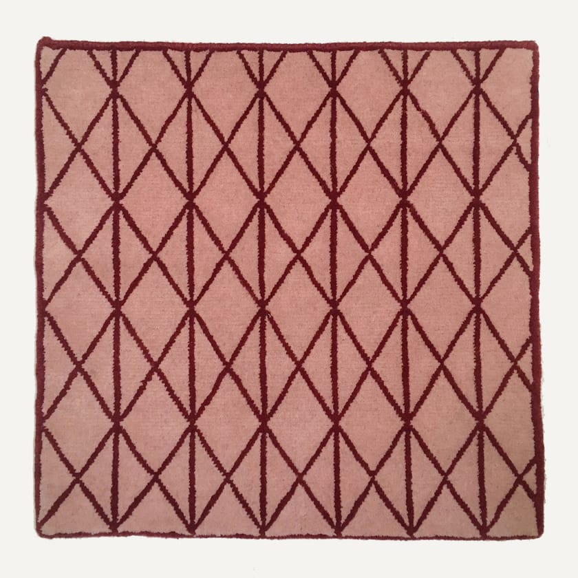 Handmade rectangular rug with geometric shapes HATCH II By I + I design