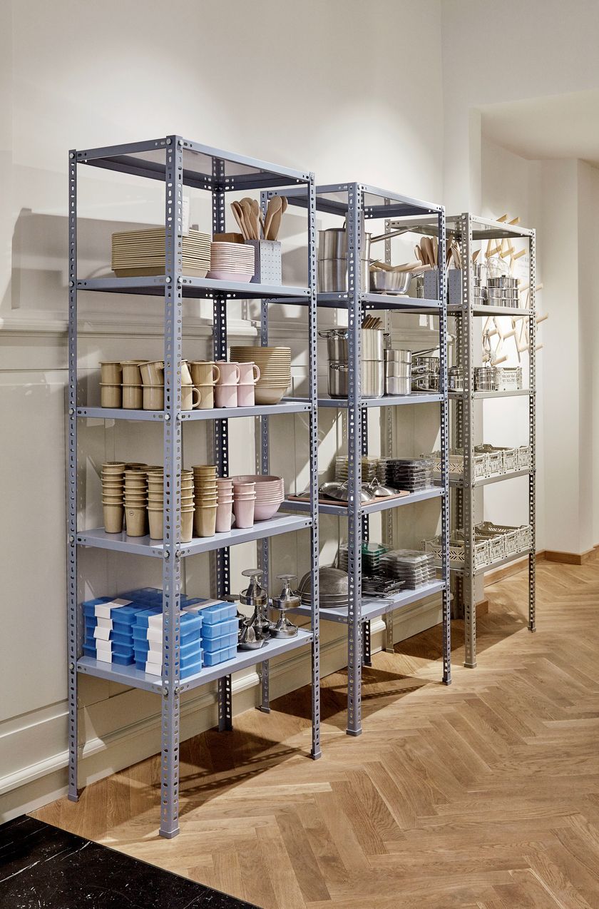 Open powder coated steel shelving unit HAY SHELVING UNIT By Hay