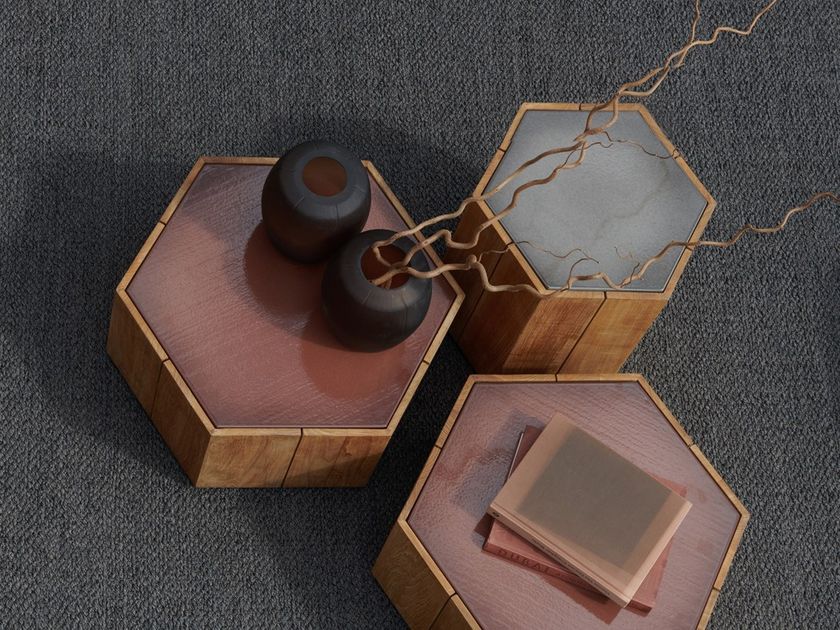 HEXAGON Hexagonal garden side table By TRIBÙ