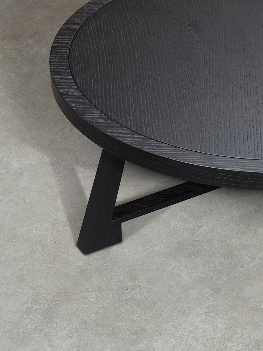 HOLLY | Coffee table Low round wooden coffee table By XVL