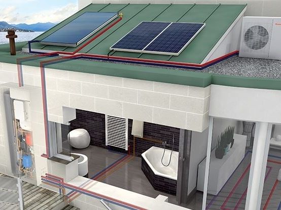 Mono-split air conditioning unit with heat pump HYBRID ACDC By Ecolibrì