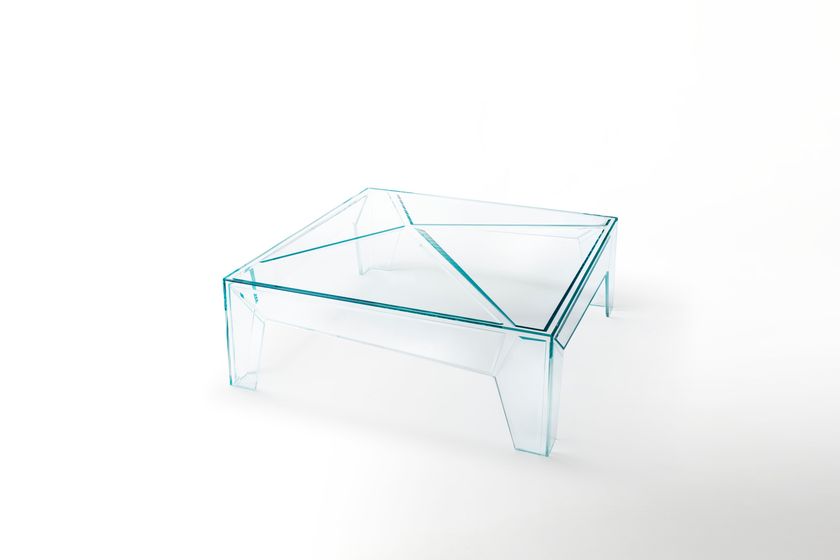 Low square crystal coffee table HYPERtable By Glas Italia design Mario ...