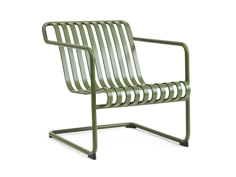 HAY Fauteuil de jardin avec accoudoirs en acier gris anthracite Palissade - 