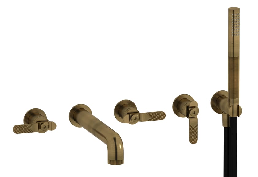 BOLD LEVER B2398 by IB - Rubinetto per vasca a 5 fori a muro con doccetta - 11