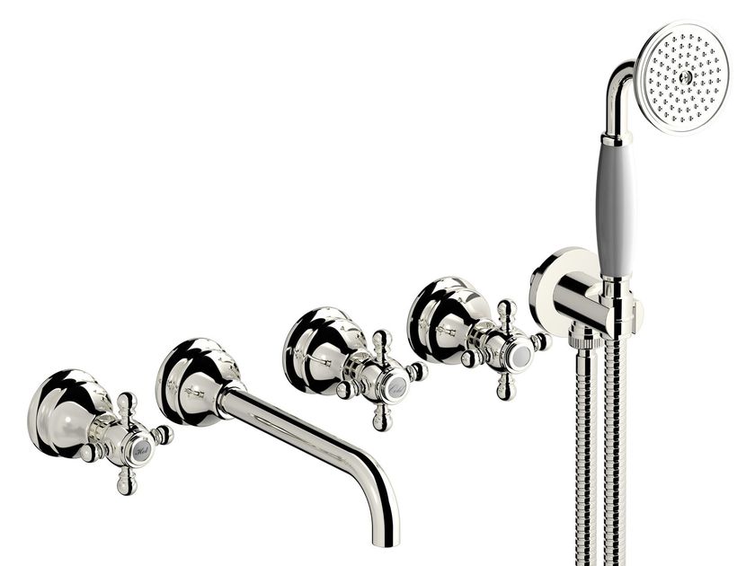 Rubinetto A Cascata Per Vasca Da Bagno Con Doccetta – 5 Fori, Design Moderno In Argento, Beccuccio Extra Largo Per Flusso Laminato, Completo Di Kit Di Installazione