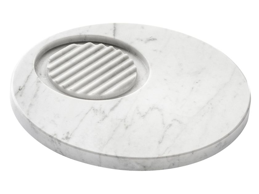 Koville Portasapone In Marmo Naturale Rosso, Con Scanalature Per Drenaggio, Per Bagno E Cucina, Antiscivolo, Elegante