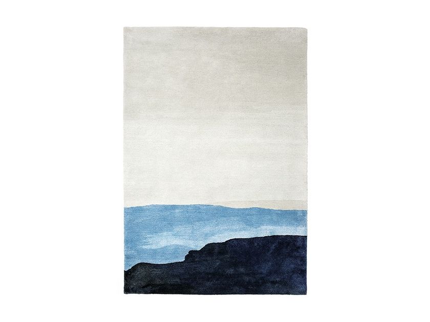 Wool and silk handmade rectangular rug ICE By ASPLUND design Mattias ...