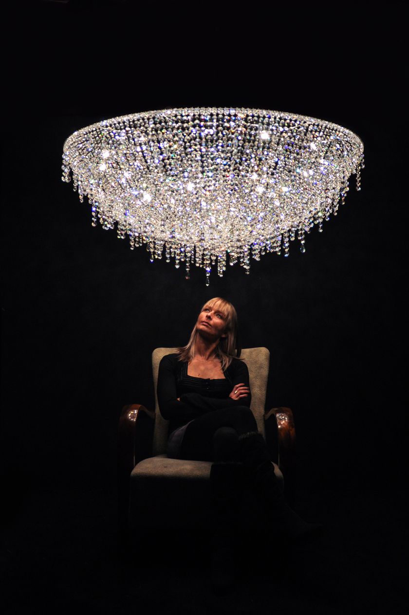 Lampada Fibra Ottica Ice Crystal - Luci Cangianti, Altezza 34.3 Cm, Con Batterie