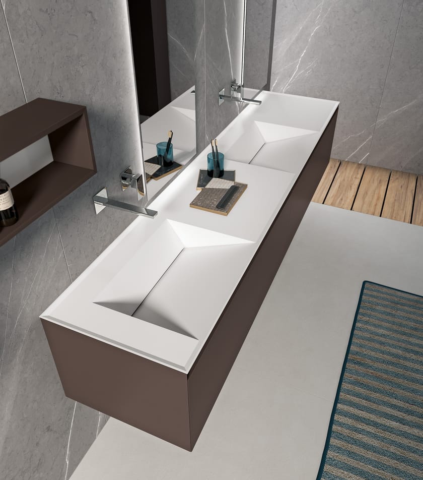 IKON 02 by BMT - Mobile lavabo doppio sospeso - 3