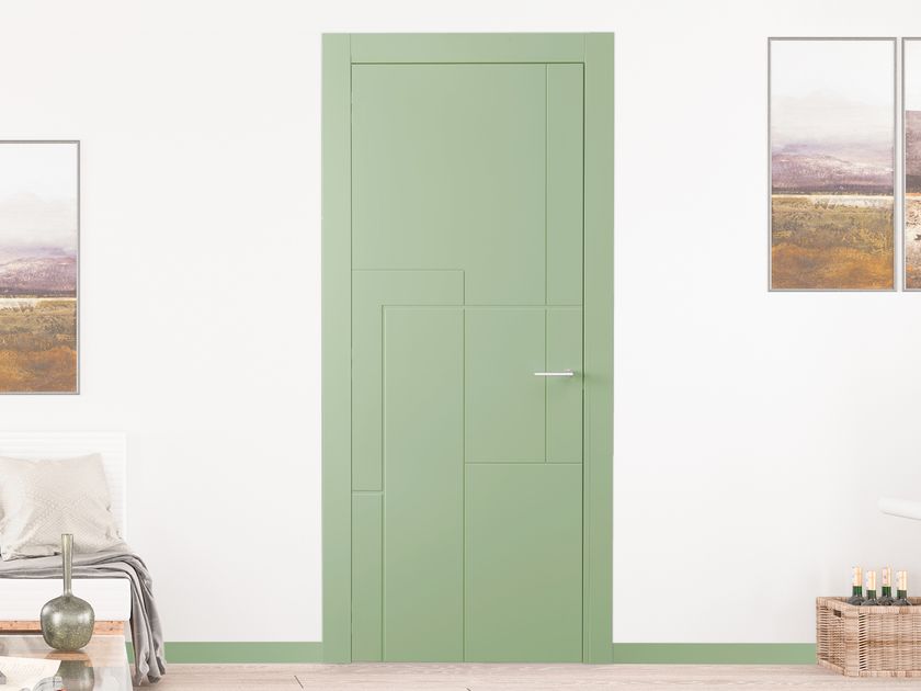 Hinged lacquered wooden door with concealed hinges INCISE BP 1047 By