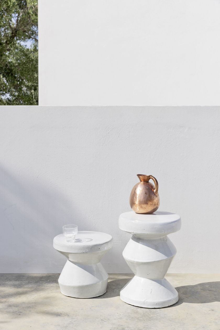 Low ceramic garden side table INOUT 47 Gervasoni Outdoor Collection By