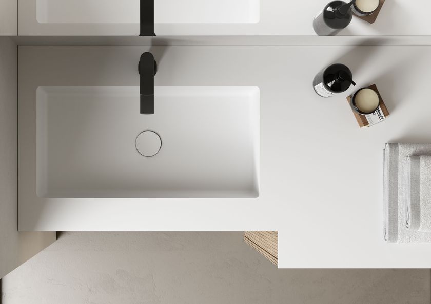 PLAY 08 STEP Wall-mounted vanity unit with mirror By Ideagroup