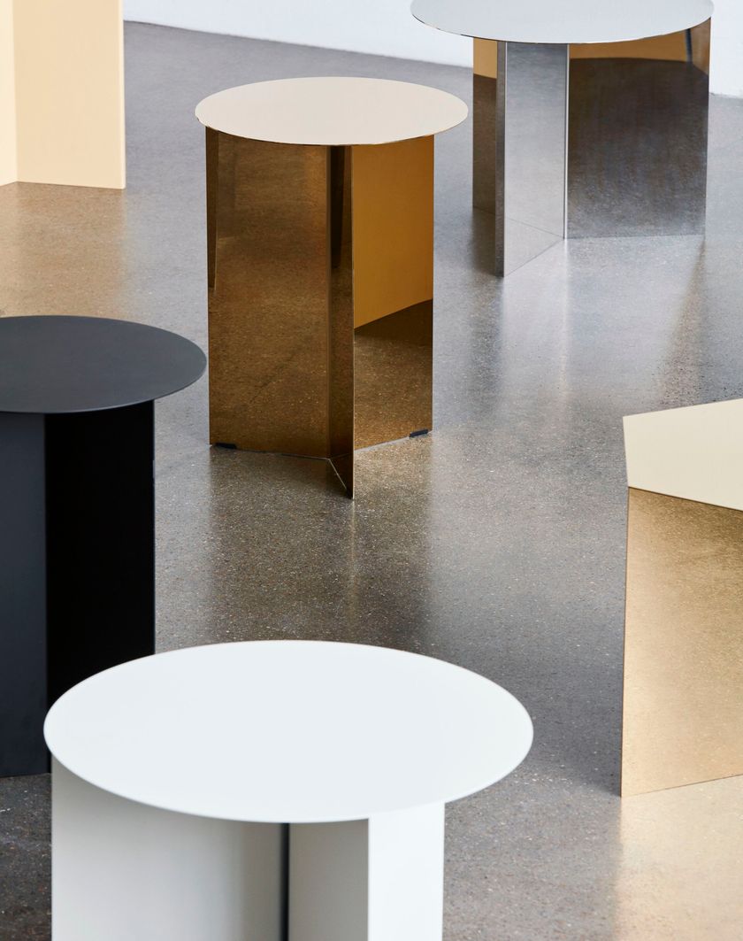 HAY - SLIT ROUND 45 WHITE Round steel side table By In Stock