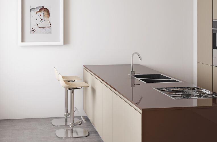 PURE LOOP MINI UPDOWN Plywood stool with back height-adjustable By Infiniti