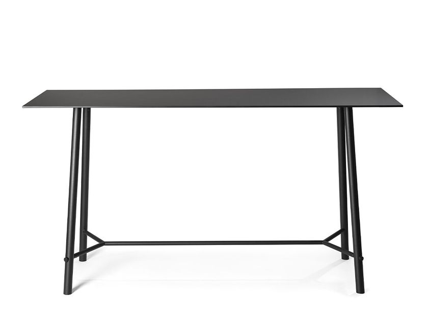 RECORD MEETING Mesa de reunión alta rectangular en acero y madera By ...