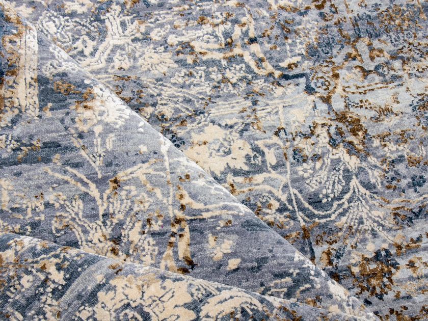 Handmade rectangular wool rug JAHAN BLUE By Edition Bougainville